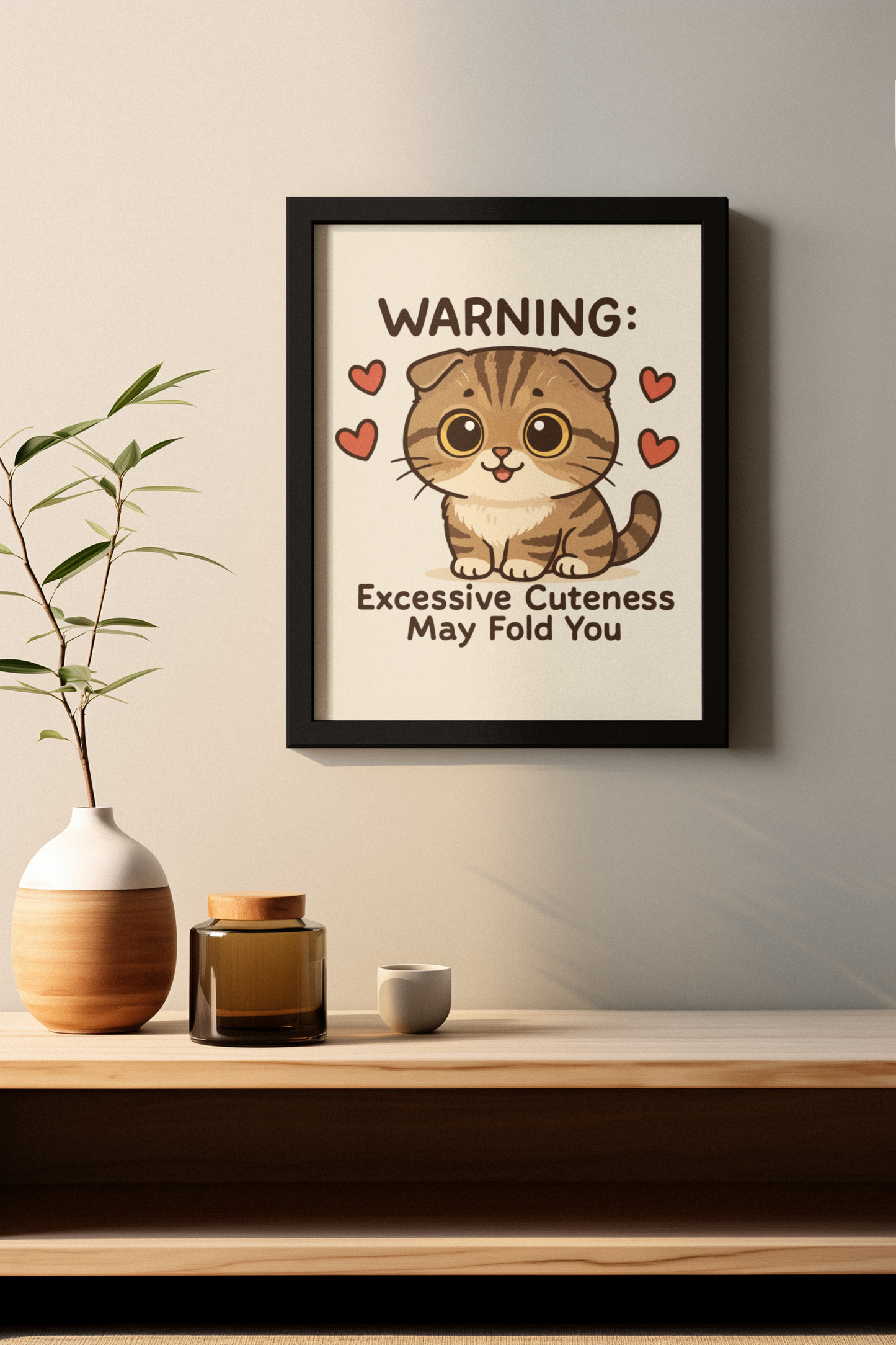 Funny Cat Memes: Cute Cat Warning Poster - Excessive Cuteness Alert