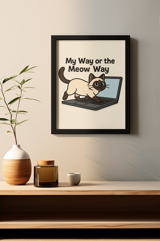 Funny Cat Memes: Cat-Themed Matte Vertical Poster - 'My Way or the Meow Way'