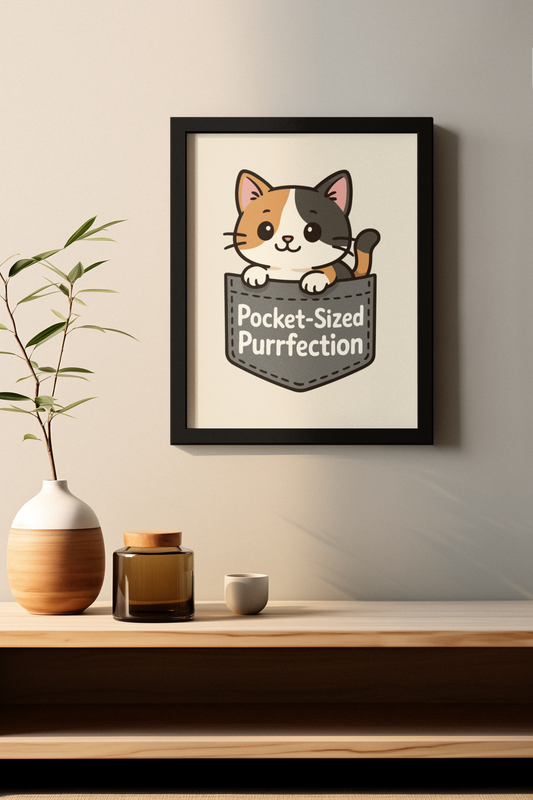 Funny Cat Memes: Cute Cat Pocket-Sized Purrfection Matte Vertical Poster