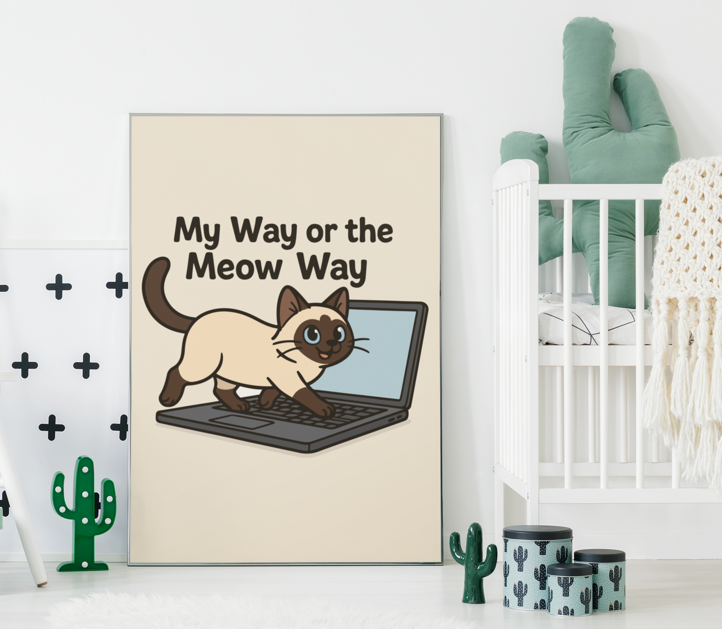Funny Cat Memes: Cat-Themed Matte Vertical Poster - 'My Way or the Meow Way'