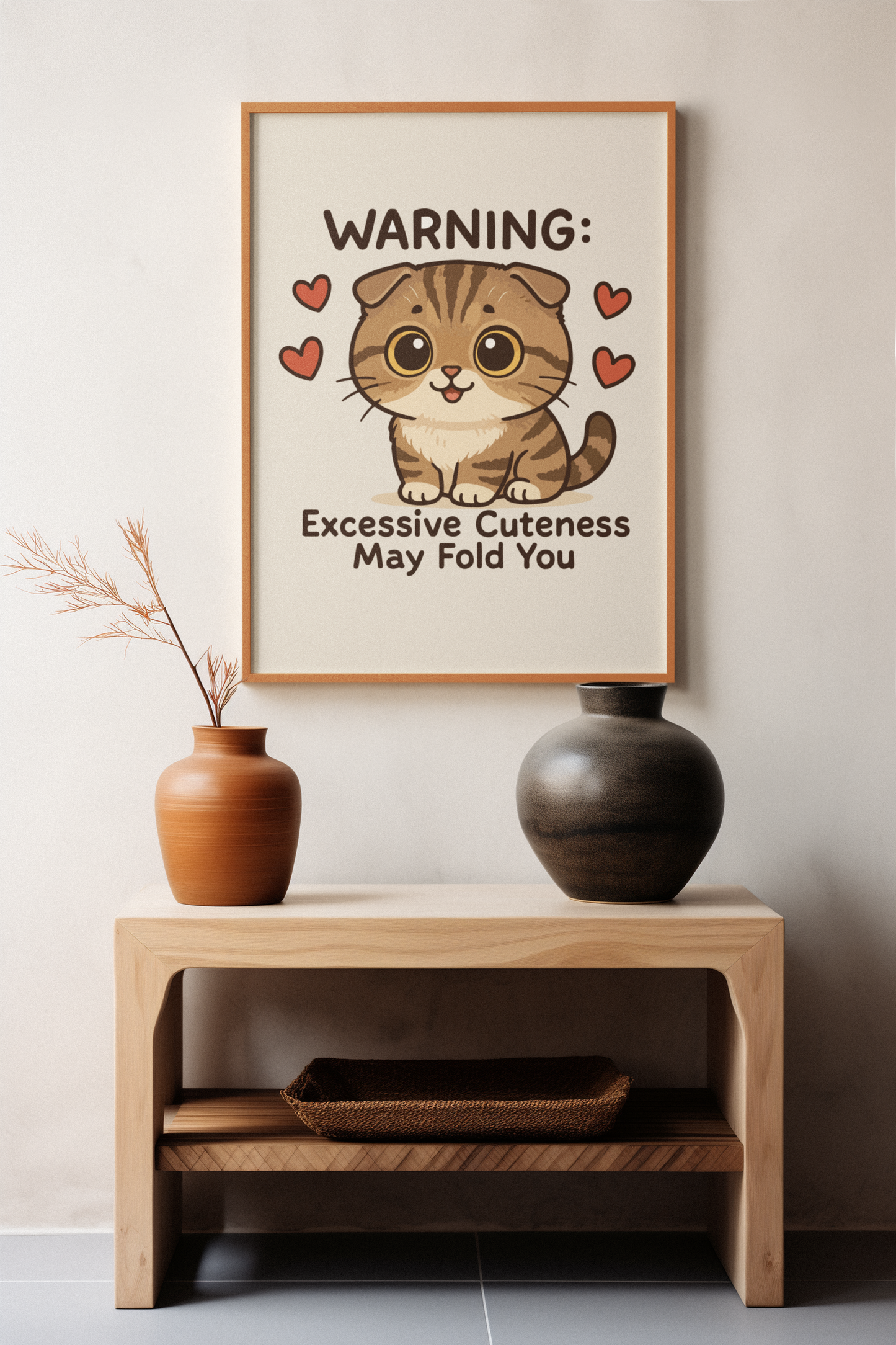 Funny Cat Memes: Cute Cat Warning Poster - Excessive Cuteness Alert