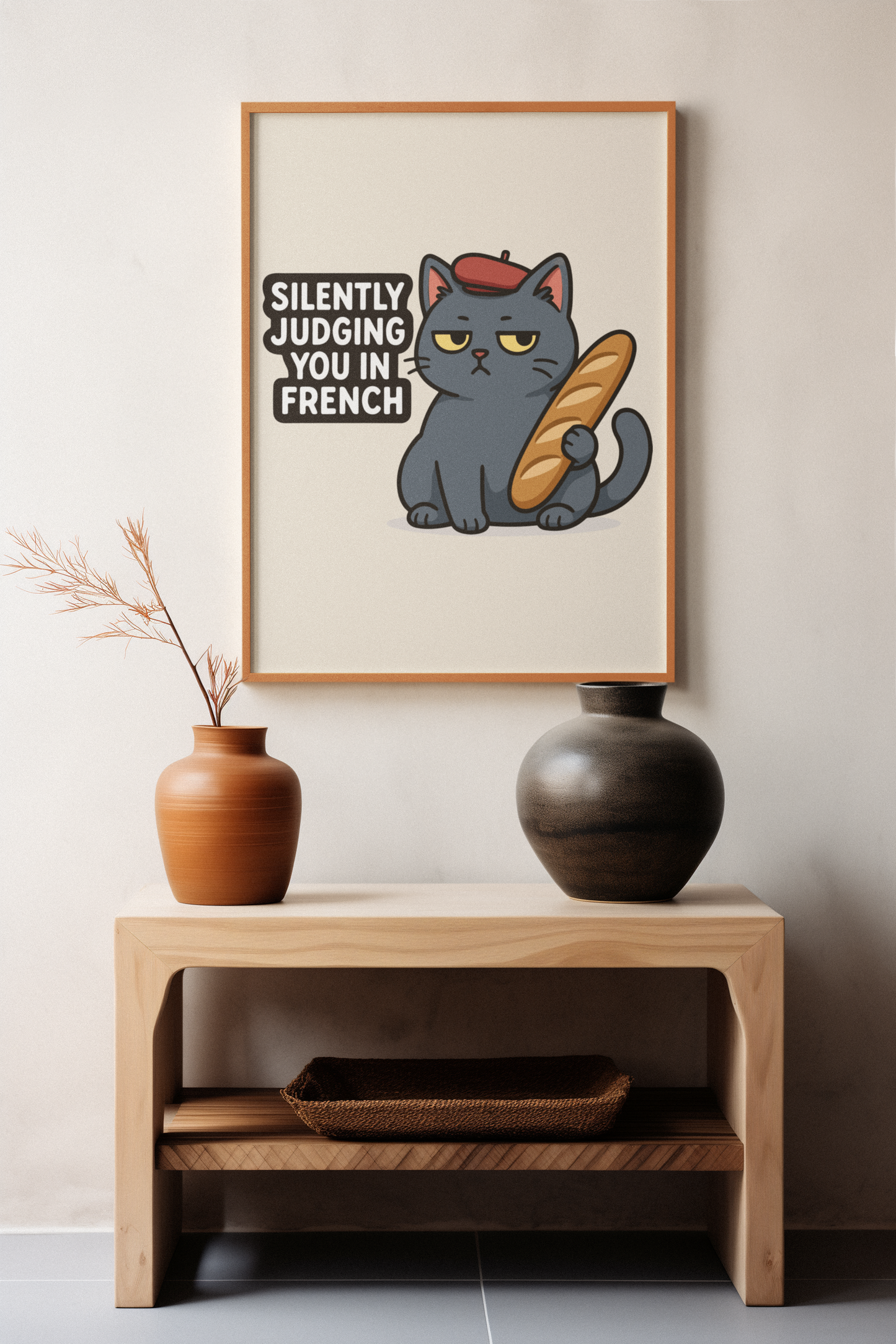 Funny Cat Memes: Funny French Cat Poster - Silently Judging You in French