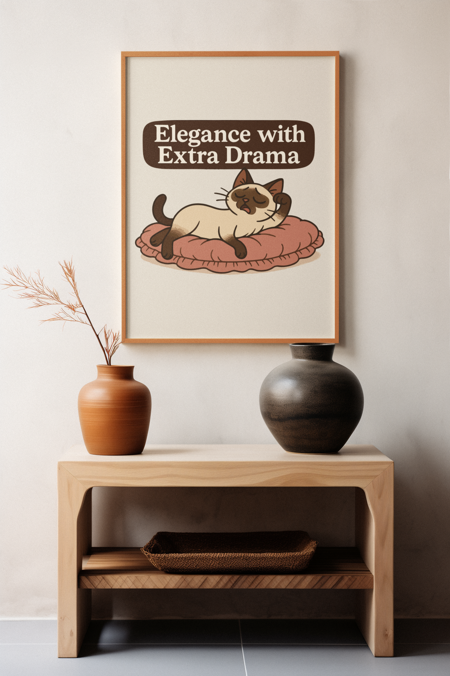 Funny Cat Memes: Sassy Cat Art Poster - "Elegance with Extra Drama"