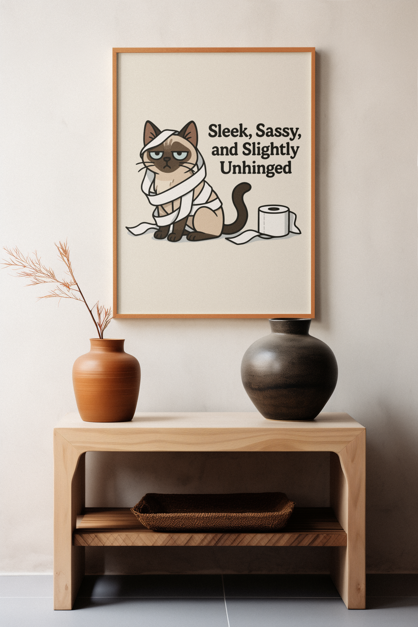 Funny Cat Memes: Sleek Sassy Cat Poster - Quirky Wall Art for Cat Lovers