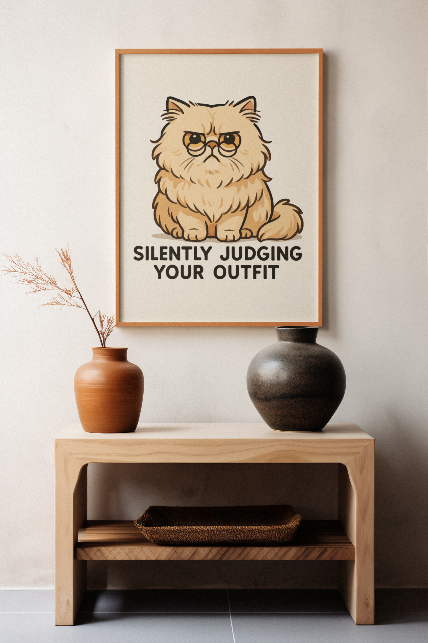Funny Cat Memes: Cat-Themed Matte Vertical Poster - 'Silently Judging Your Outfit'