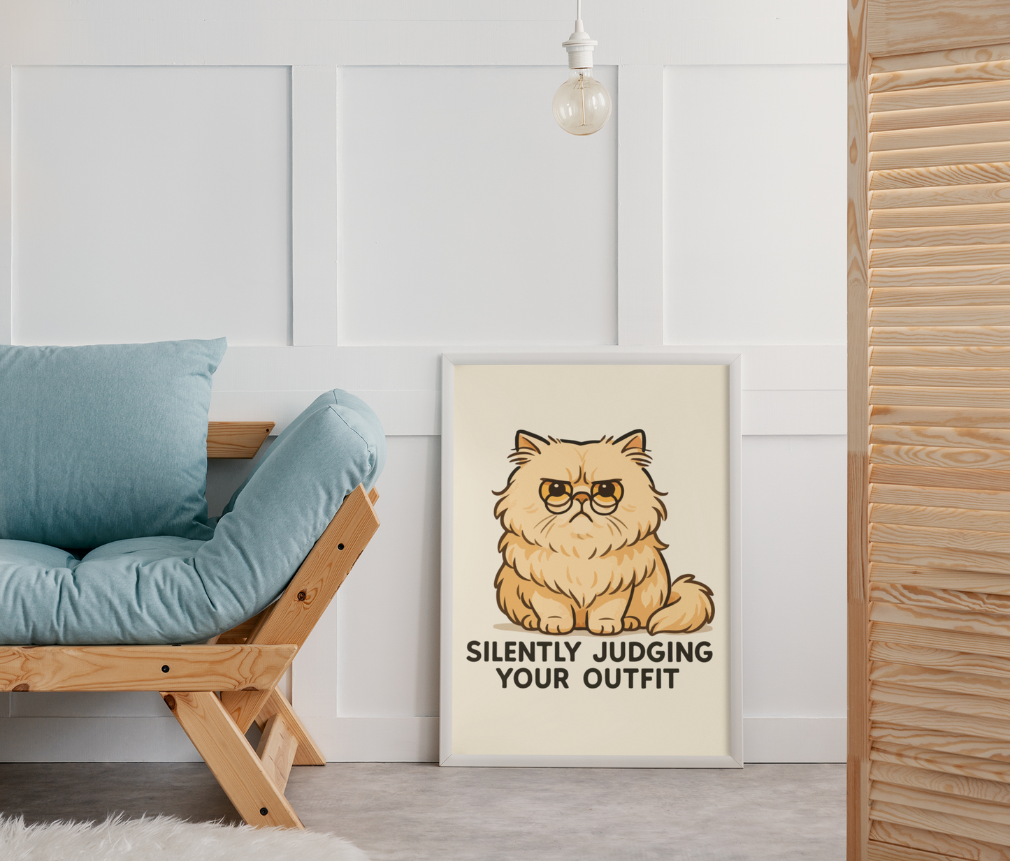 Funny Cat Memes: Cat-Themed Matte Vertical Poster - 'Silently Judging Your Outfit'